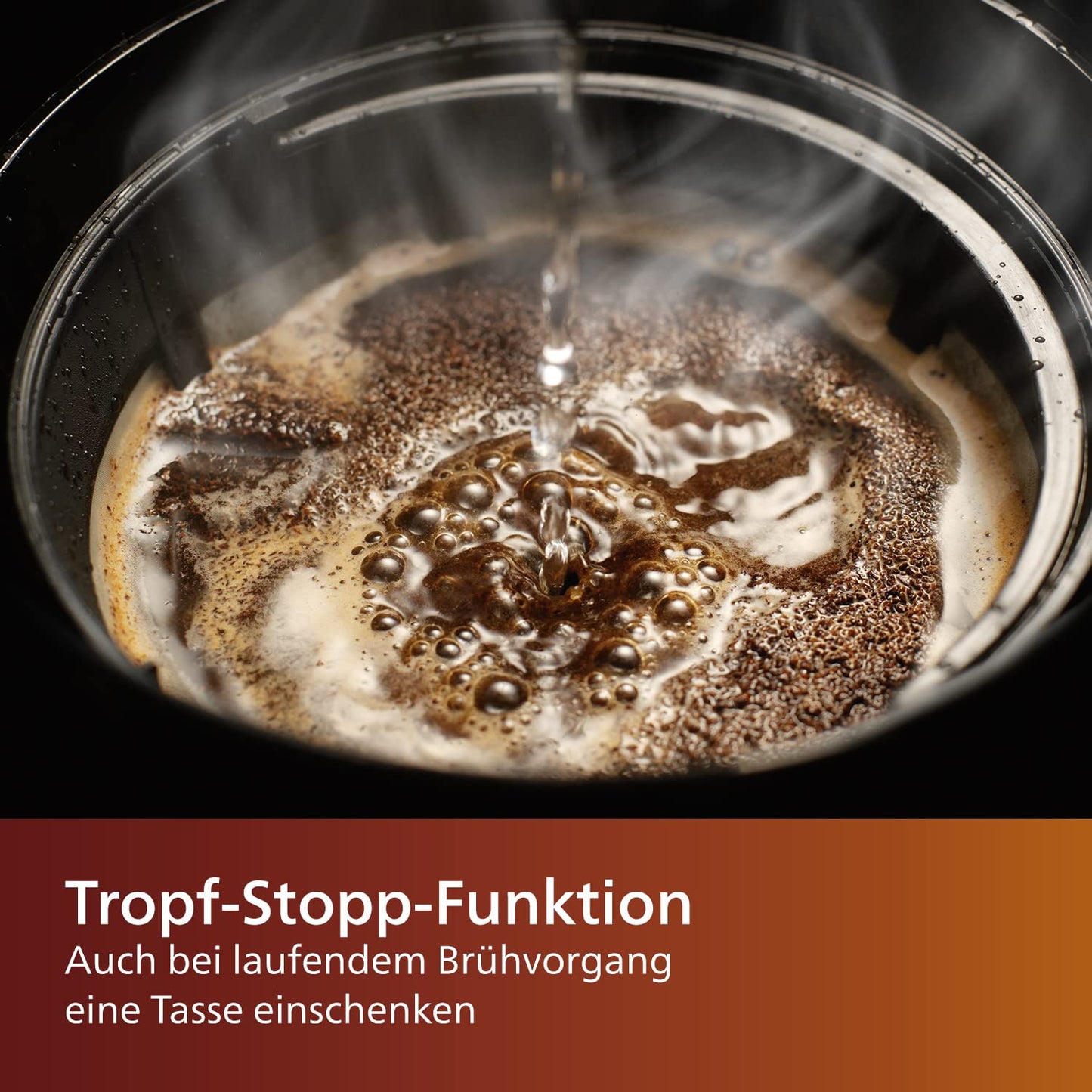 Philips Filterkaffeemaschine mit Edelstahl-Thermoskanne, 1,3L, Schwarz