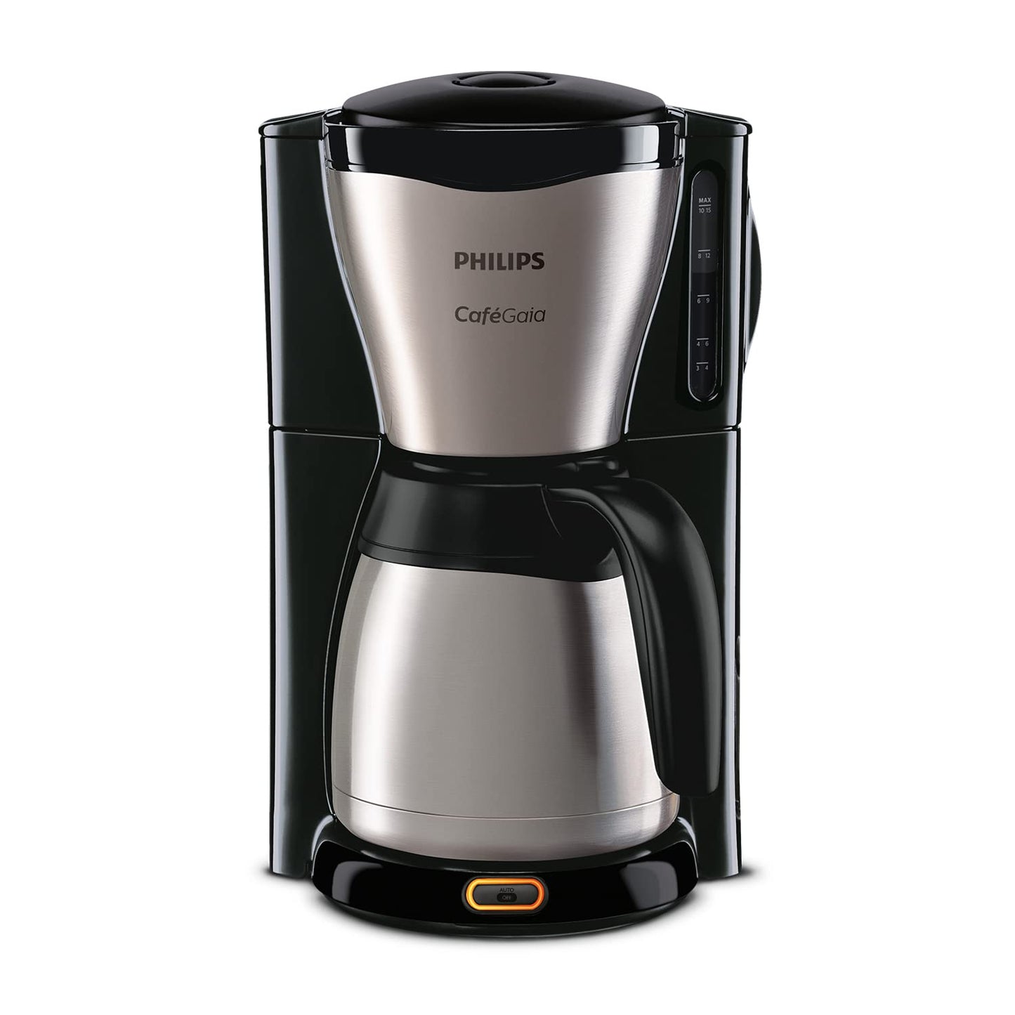 Philips Filterkaffeemaschine mit Edelstahl-Thermoskanne, 1,3L, Schwarz