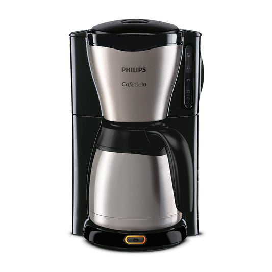 Philips Filterkaffeemaschine mit Edelstahl-Thermoskanne, 1,3L, Schwarz